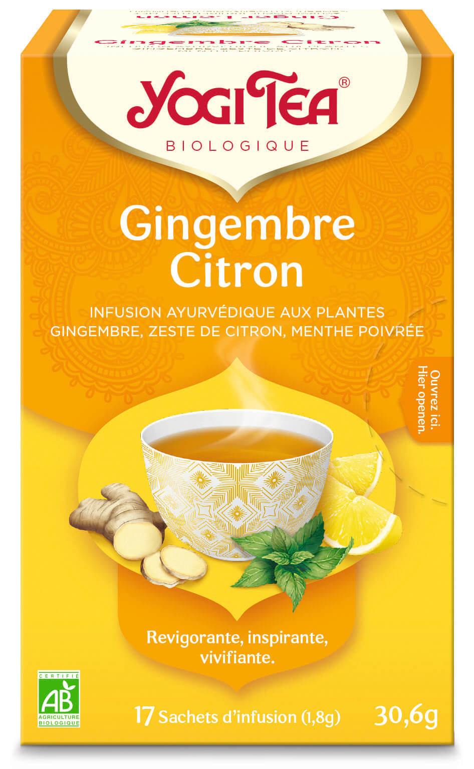 Yogi thee Ginger lemon bio 17 builtjes